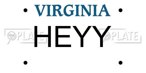 HEYY Virginia License Plate