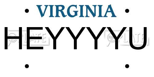 HEYYYYU Virginia License Plate