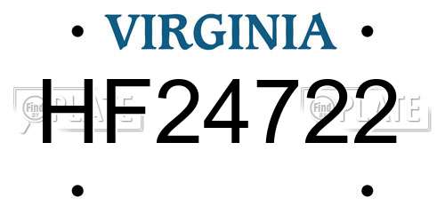 HF24722 Virginia License Plate
