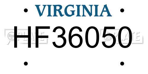HF36050 Virginia License Plate