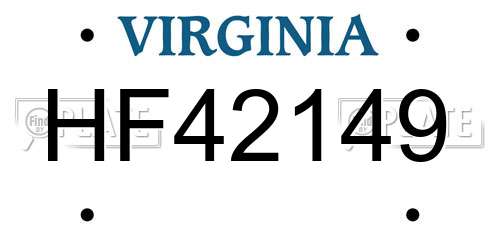 HF42149 Virginia License Plate