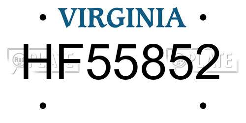 HF55852 Virginia License Plate