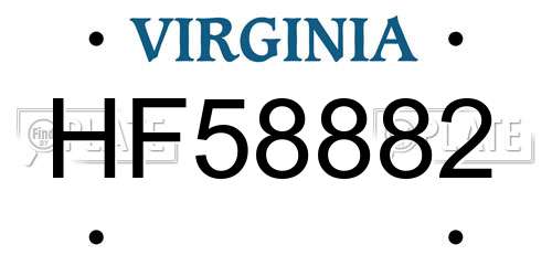 HF58882 Virginia License Plate