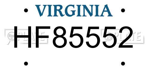HF85552 Virginia License Plate