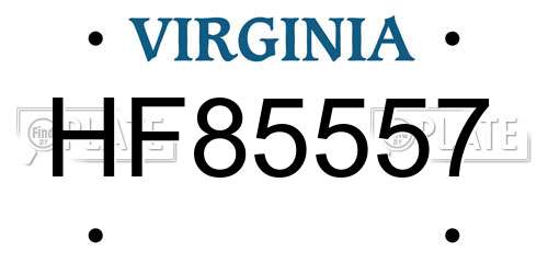 HF85557 Virginia License Plate