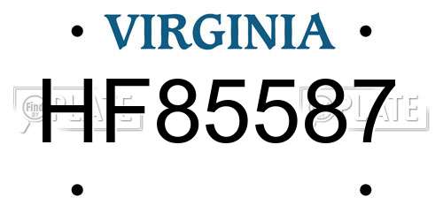 HF85587 Virginia License Plate