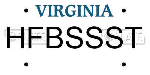 HFBSSST Virginia License Plate