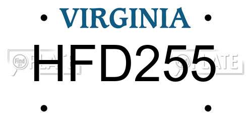 HFD255 Virginia License Plate
