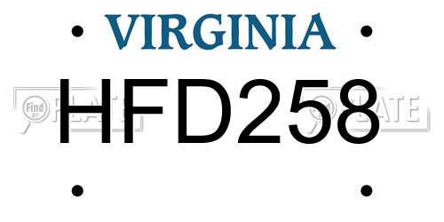 HFD258 Virginia License Plate