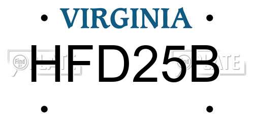 HFD25B Virginia License Plate
