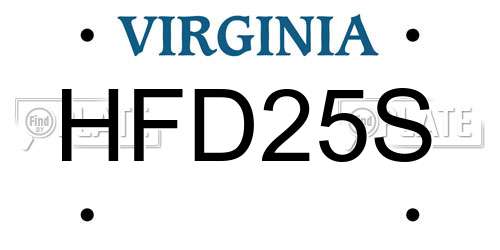 HFD25S Virginia License Plate