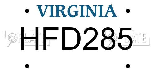 HFD285 Virginia License Plate