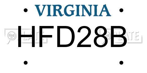 HFD28B Virginia License Plate