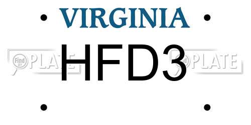 HFD3 Virginia License Plate