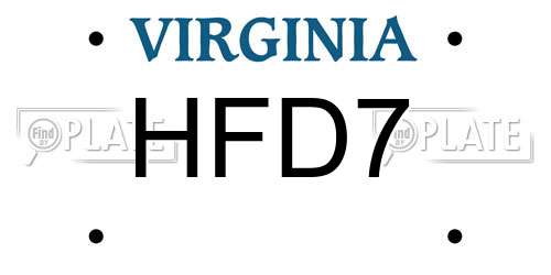 HFD7 Virginia License Plate