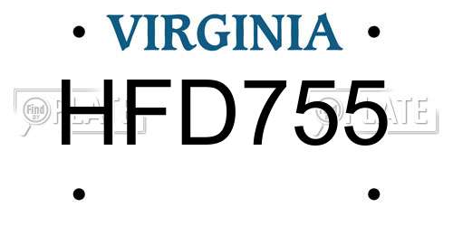 HFD755 Virginia License Plate