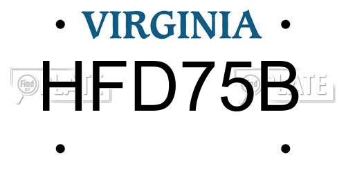 HFD75B Virginia License Plate