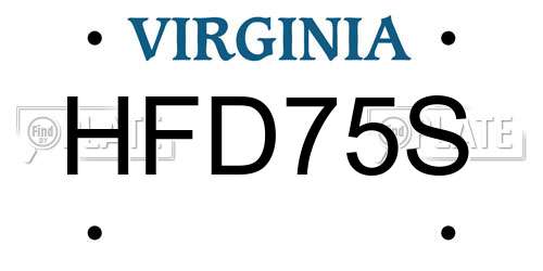 HFD75S Virginia License Plate