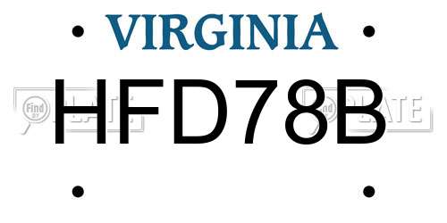 HFD78B Virginia License Plate