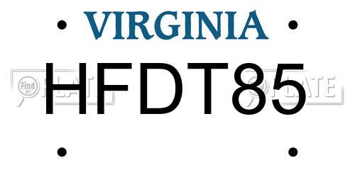 HFDT85 Virginia License Plate