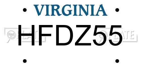 HFDZ55 Virginia License Plate