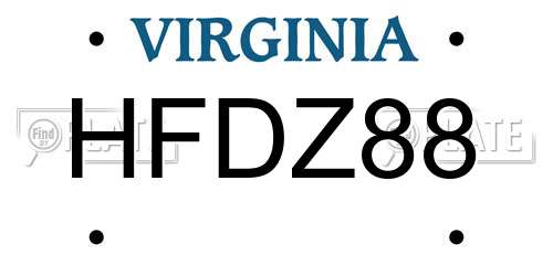 HFDZ88 Virginia License Plate