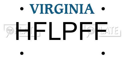 HFLPFF Virginia License Plate