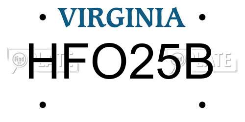 HFO25B Virginia License Plate