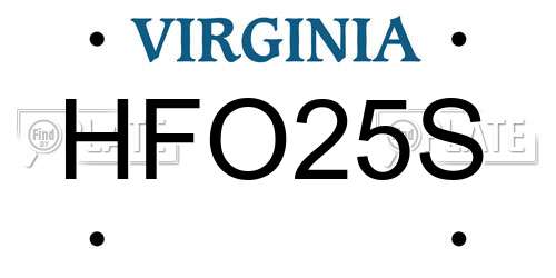 HFO25S Virginia License Plate