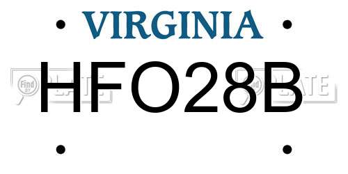 HFO28B Virginia License Plate
