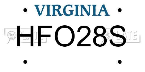 HFO28S Virginia License Plate