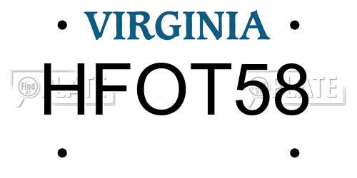 HFOT58 Virginia License Plate