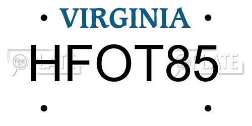 HFOT85 Virginia License Plate