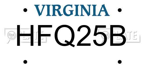 HFQ25B Virginia License Plate