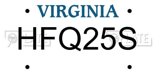 HFQ25S Virginia License Plate