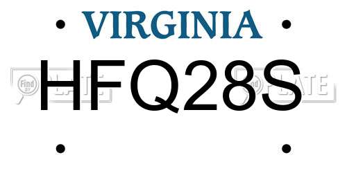 HFQ28S Virginia License Plate