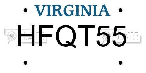 HFQT55 Virginia License Plate