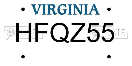 HFQZ55 Virginia License Plate