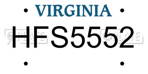 HFS5552 Virginia License Plate
