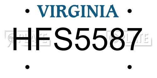 HFS5587 Virginia License Plate