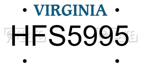HFS5995 Virginia License Plate