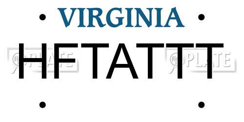 HFTATTT Virginia License Plate