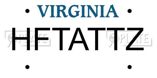 HFTATTZ Virginia License Plate