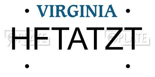 HFTATZT Virginia License Plate