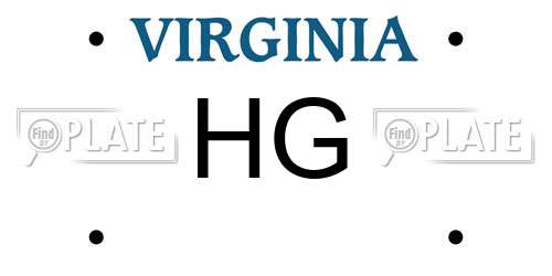 HG Virginia License Plate