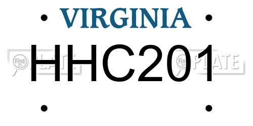 HHC201 Virginia License Plate