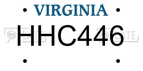 HHC446 Virginia License Plate