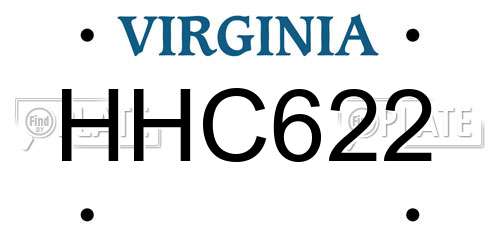 HHC622 Virginia License Plate