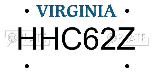 HHC62Z Virginia License Plate