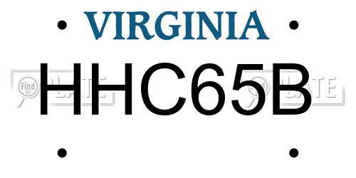 HHC65B Virginia License Plate